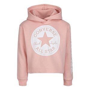 Converse Girls Fleece Hoodie (Little Kids) Converse Storm Pink 4 Little Kid